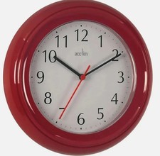 Acctim Wycombe Kitchen Wall Clock Quartz Red Clock Classic Wall Clock 22cm