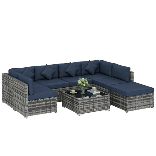 Outsunny rattan corner sofa - pe,