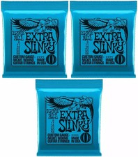3 X Ernie Ball Extra Slinky Electric Guitar Strings 8 - 38. P/N 2225. 3 SETS UK