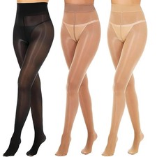 Shiny Pantyhose for Women Shimmer Sheer Tights Silk Oil High Waist Stockings 80D