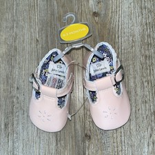 New Baby Girls JOHN LEWIS Salmon Pink Leather Pre Walker Pram Shoes 0-3 Months
