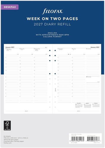 Filofax deskfax 2027 - week, on