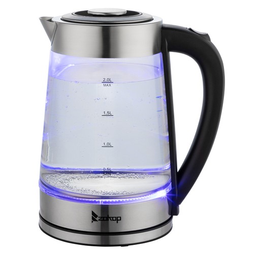 Blue glass electric kettle - glass,