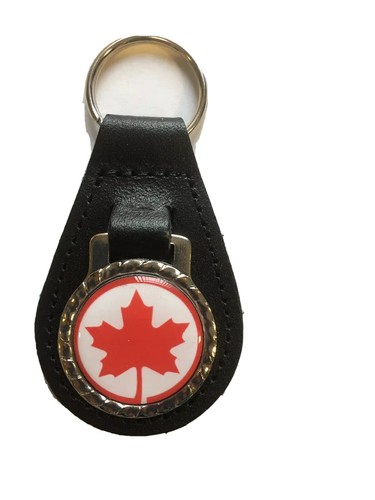 Black leather keyring - black,