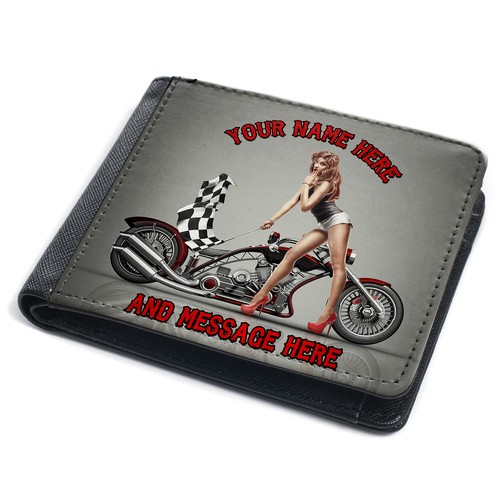 Personalised motorbike wallet - personalised,