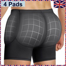 Mens Padded Bum Pants Hip Enhancer Butt Booty Lifter Shaper Bodyshorts Underwear