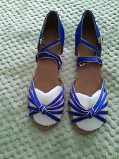 Royal Blue & Gold Ballroom/Latin Low Heeled Dance Shoes/Sandals 38/5