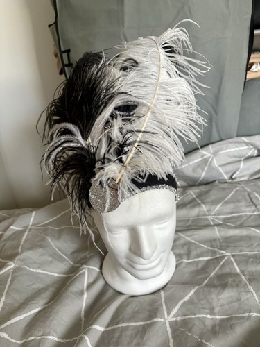 Black white ostrich - white, feather