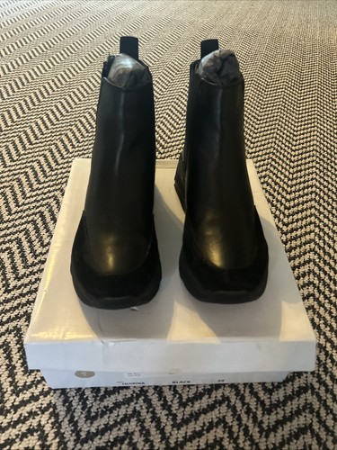 Dune black leather upper boots - black,