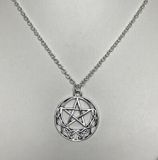 Celtic Pentagram Star Pendant 18" Chain Necklace in Gift Bag - Wicca Pagan