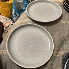 Denby Studio Blue Light Speckled Dinner Plates X 2 25.5cm