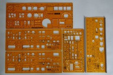 ROTRING & HEBAFORM ARCHITECTURAL / ELECTRONIC STENCILS TEMPLATES