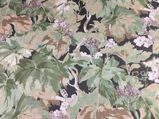 MULBERRY CURTAIN UPHOLSTERY FABRIC ‘COUNTRY WALK’ 1M CHARCOAL - LINEN BLEND