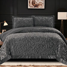 3 PCS Velvet Quilted Bedspread