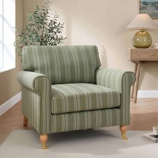 Dusk Sicily Green Stripe Linen