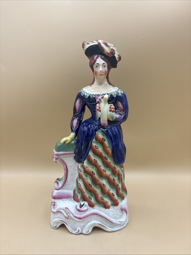 Antique staffordshire lady - staffordshire,