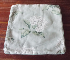 TWO LAURA ASHLEY EAU DE NIL HELIGAN CUSHION COVERS WITH PIPING - 15" x 15"