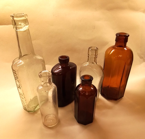 Vintage glass bottles - 6,