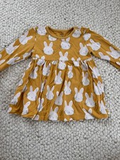 Rabbit Pattern Mustard Dress