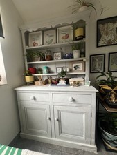 Welsh Dresser Solid Pine Wood - White Painted - collection only