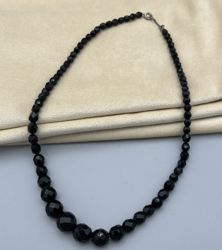 Antique black faceted - black, glass