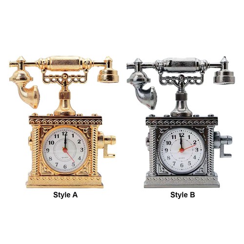 Retro telephone desk clock - retro,