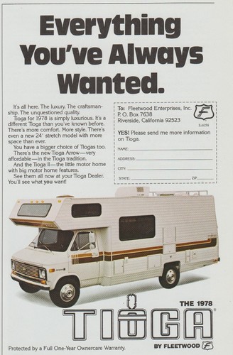 1978 fleetwood tioga motor - 1978,