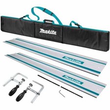 Makita 2 x 1.5m Guide Rail & Rail Bag + Connector + Clamp for Makita Plunge Saw