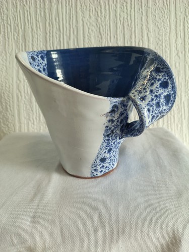 Signed studio pottery blue - kt,