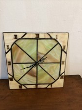 Vintage Retro Stained Glass Wall Clock