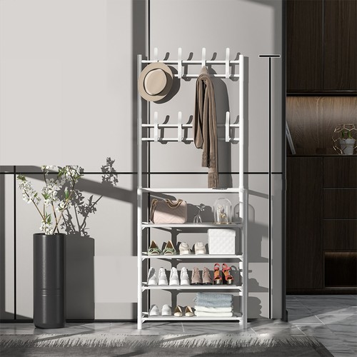 White tier coat rack - rack, shoe