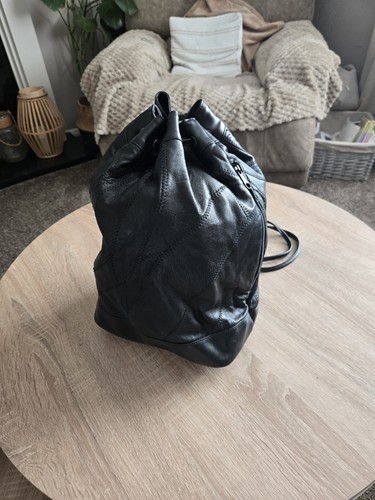 Bhs black leather drawstring - bhs,