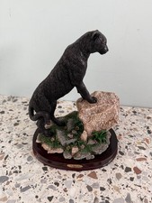 The Juliana Collection Black Panther On Rock Statue Figurine