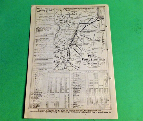 Rare 1876 peoria - pekin, &
