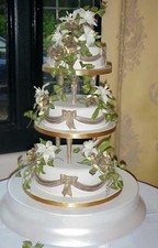 Large Ivory Pearlised Wedding Cake Stand specially made to hold 18 inch cakes