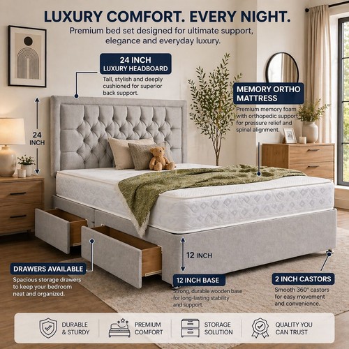 Plush divan bed - divan, lux