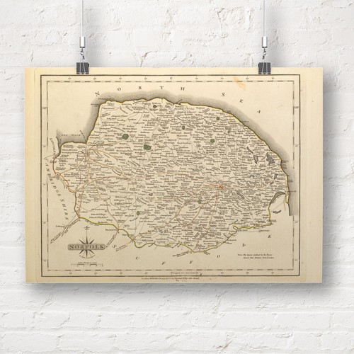 Map norfolk england 1793 - of,