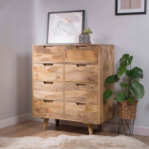 Retro light mango wood chest - light,