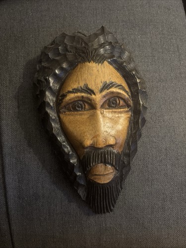 Vintage hand carved man face - vintage,