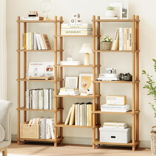 Triple wide wooden bookshelf - wide,