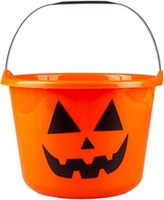 Large Plastic Halloween Sweets Holder Candy Baskets Bucket With Carry Handle