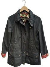 Barbour Women's Black Jacket Liberty Of London Floral Lining Size 14