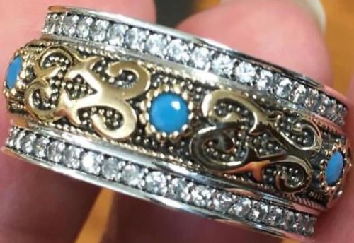 Genuine turquoise solid 14k - genuine,