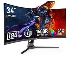 Gawfolk 34-inch Ultra Wide Curved Gaming Monitor 165Hz 1440p