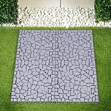 Interlocking Plastic Garden Outdoor Patio Decking Path Tiles Lawn 28 x 28cm