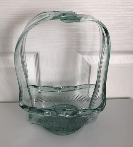 Flower basket glass vase - basket,