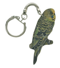 Green Budgerigar Keyring -