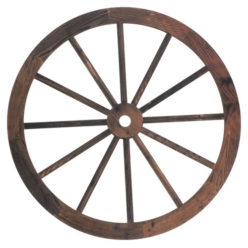 Rustic wooden wagon wheel wall - wagon,