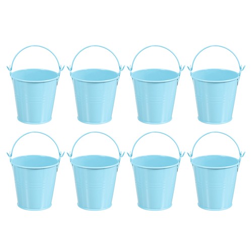 8pcs small metal buckets - metal,