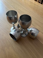 Gulf & Kay Culfonia Pewter Wine Glasses Goblets Set of 4